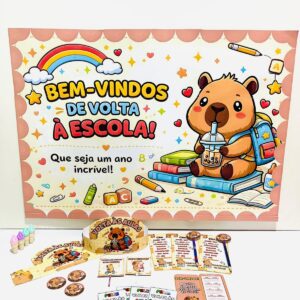 kit volta às aulas capivara