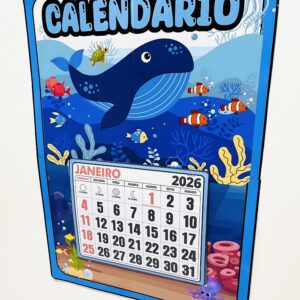 Calendário fundo do mar