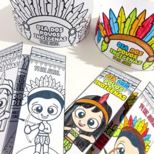 Lapbook+ coroa para colorir povos indígenas