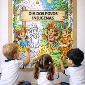 Pintura coletiva povos indígenas