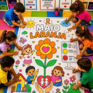 Painel coletivo maio laranja