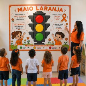 Painel decorativo maio laranja