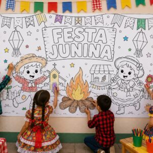 Painel coletivo festa junina