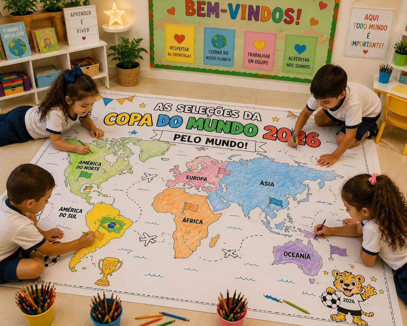 Painel mapa mundi colorir - Imagem 2