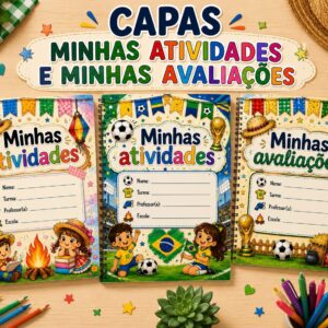 Capinhas colorida Minhas atividades e minhas avaliações