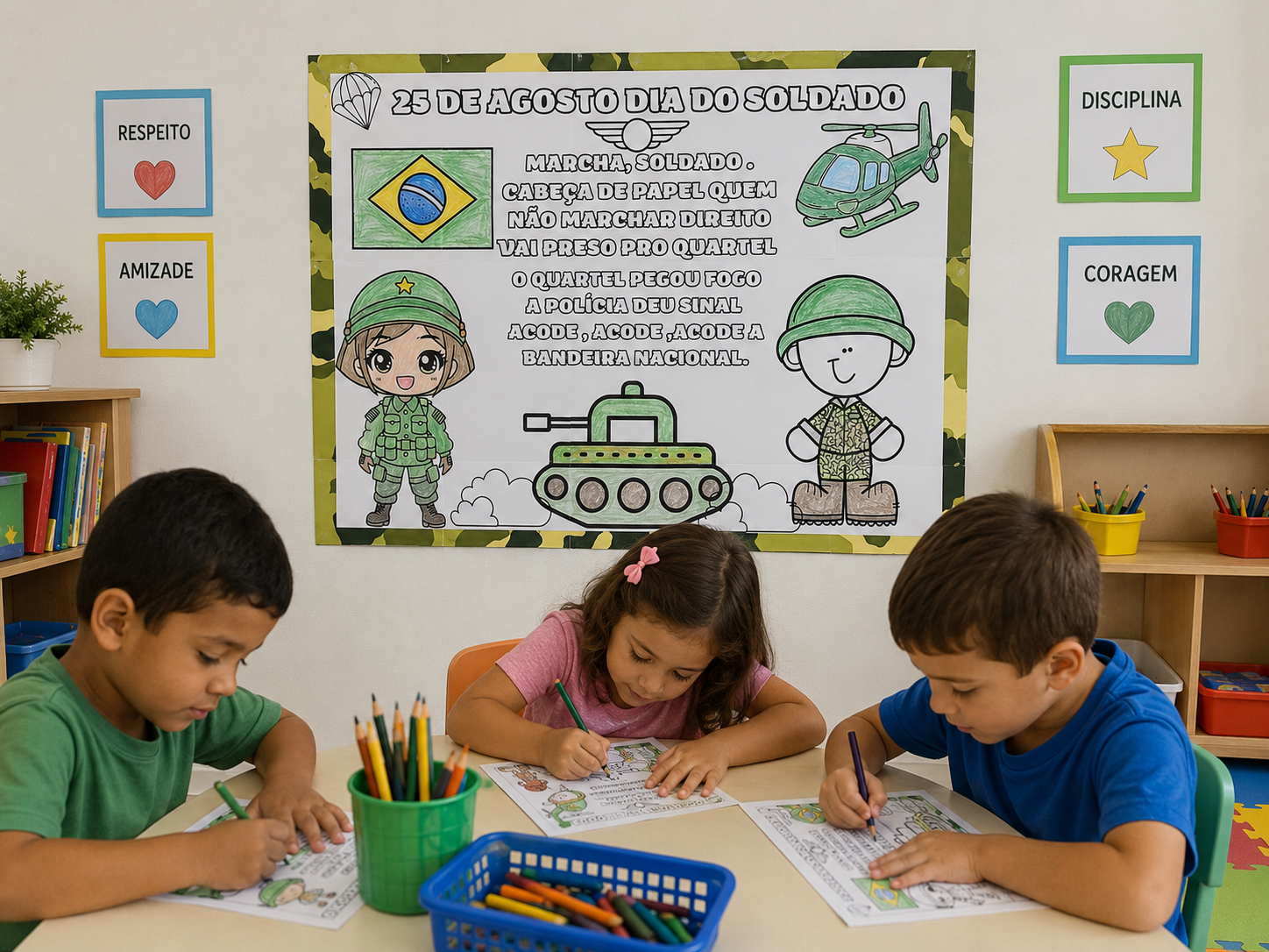 Painel colorir dia do soldado