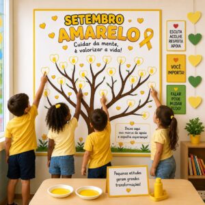 Painel setembro amarelo árvore