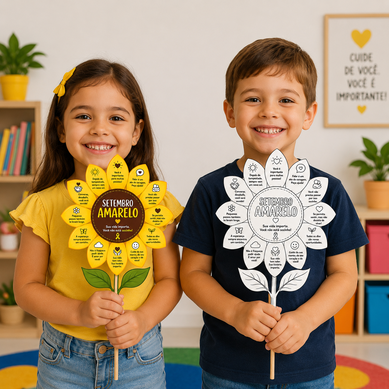 Planfeto + girassol no palitoche setembro amarelo - Imagem 3