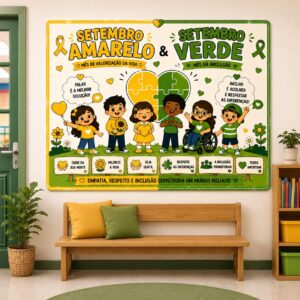 Painel setembro verde / amarelo quadrado
