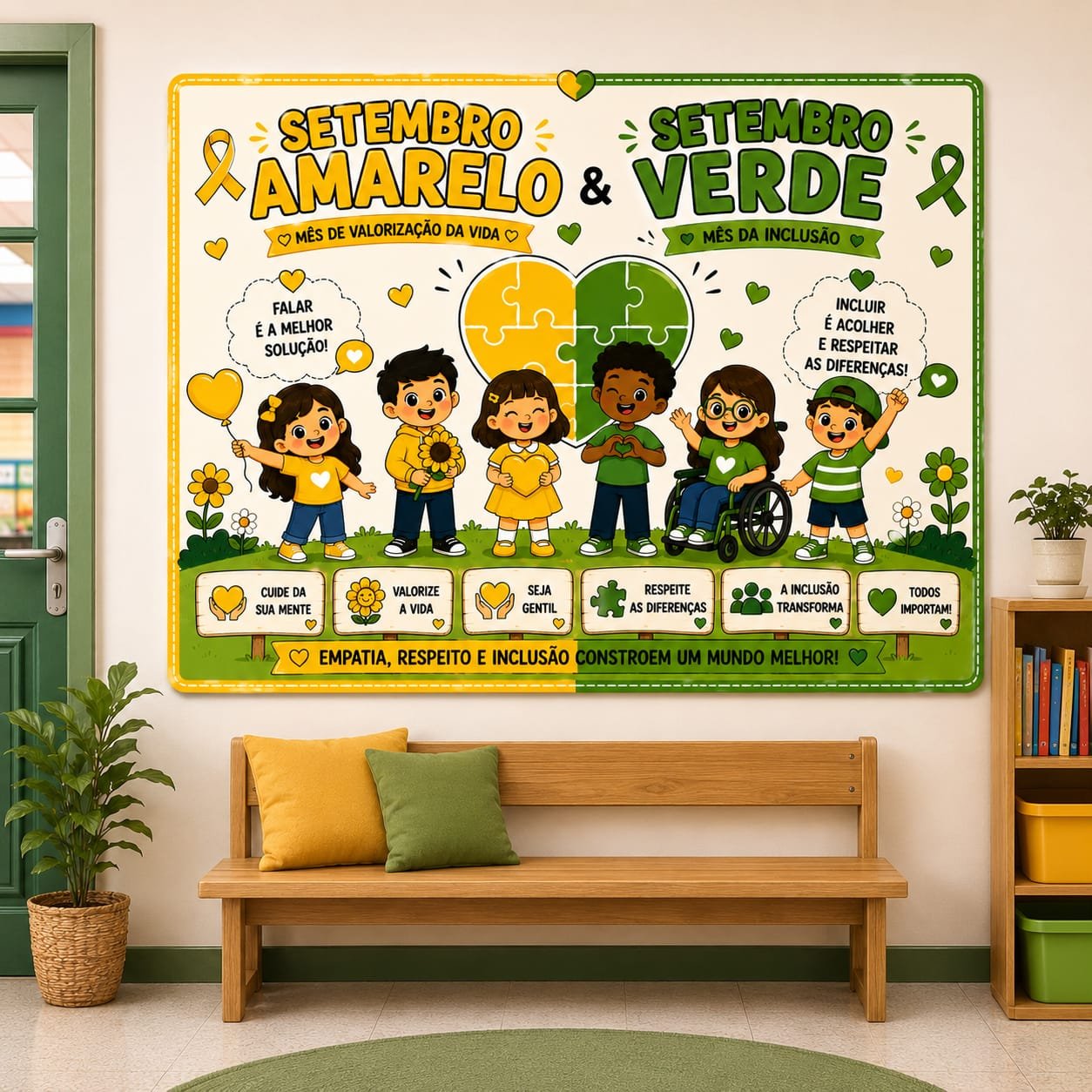 Painel setembro verde / amarelo quadrado