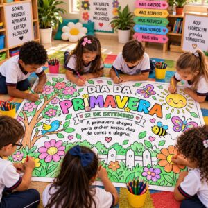 PAINEL COLORIR PRIMAVERA